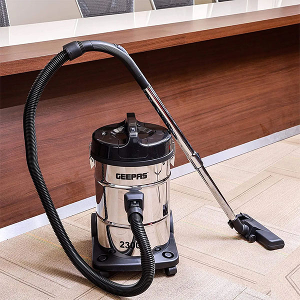 Geepas 23L Stainless Steel 2 in 1 Vacuum Cleaner 2300W Realkaizen